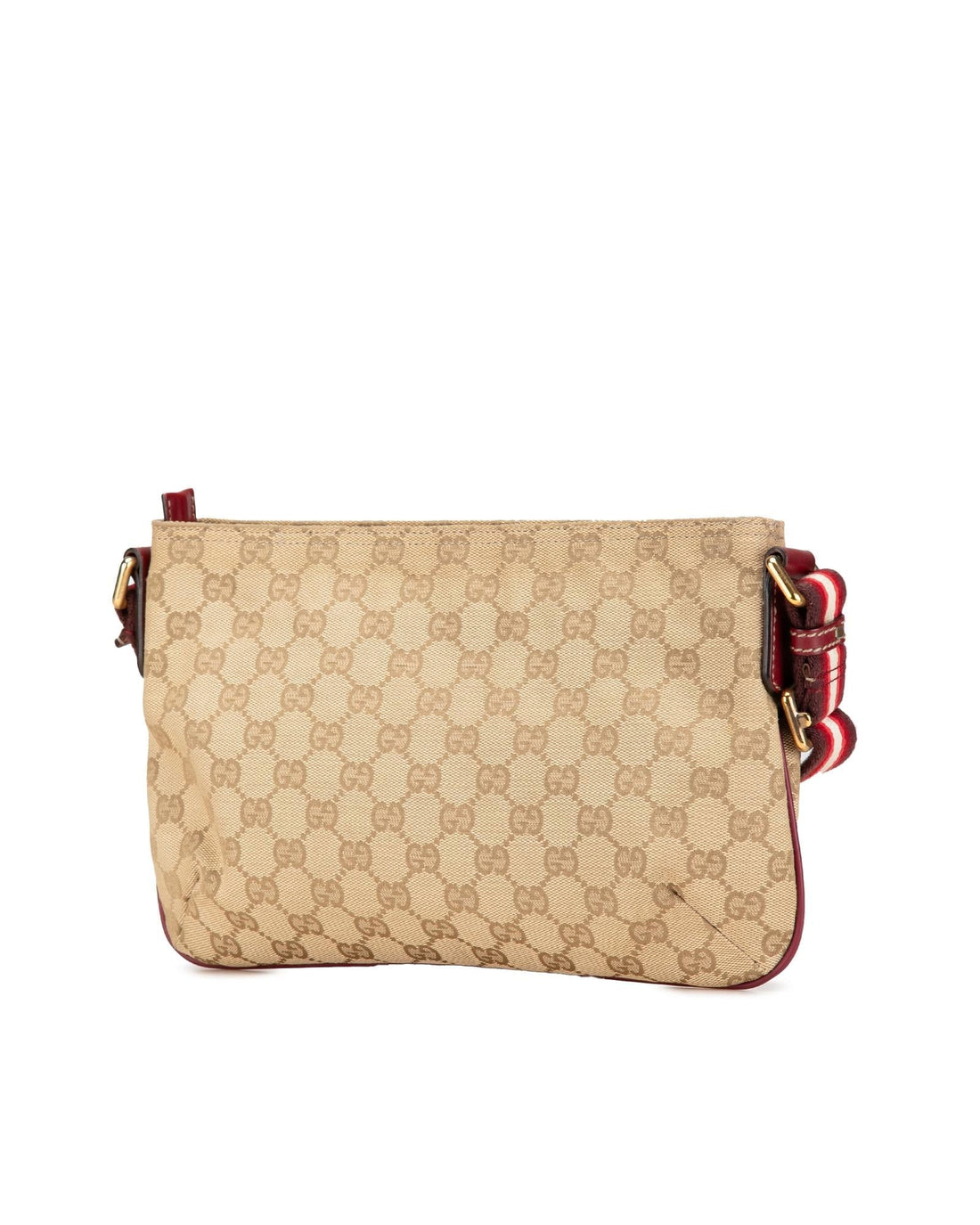 Canvas Crossbody Bag with Leather Trim and Web Strap