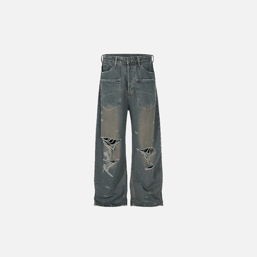 Retro Loose-Fit Ripped Jeans