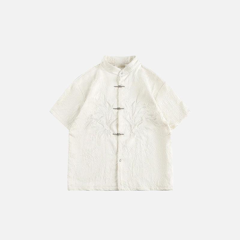 Classic Mandarin Embroidered Shirt