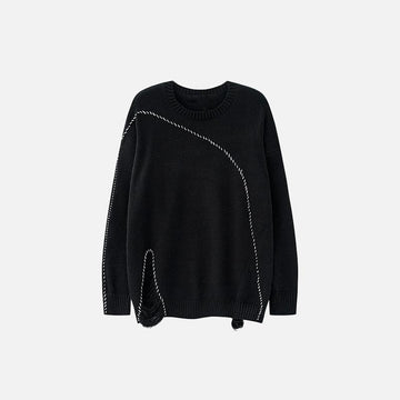 Ripped White Stitches Sweater