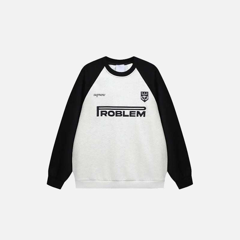 Y2K Loose Patchwork Sports Sweatshirt