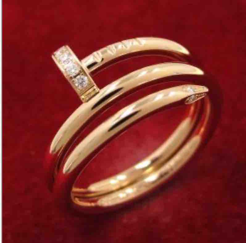 Cartier K18 Rose Gold Juste Un Clou Diamond Ring #50 US5.25