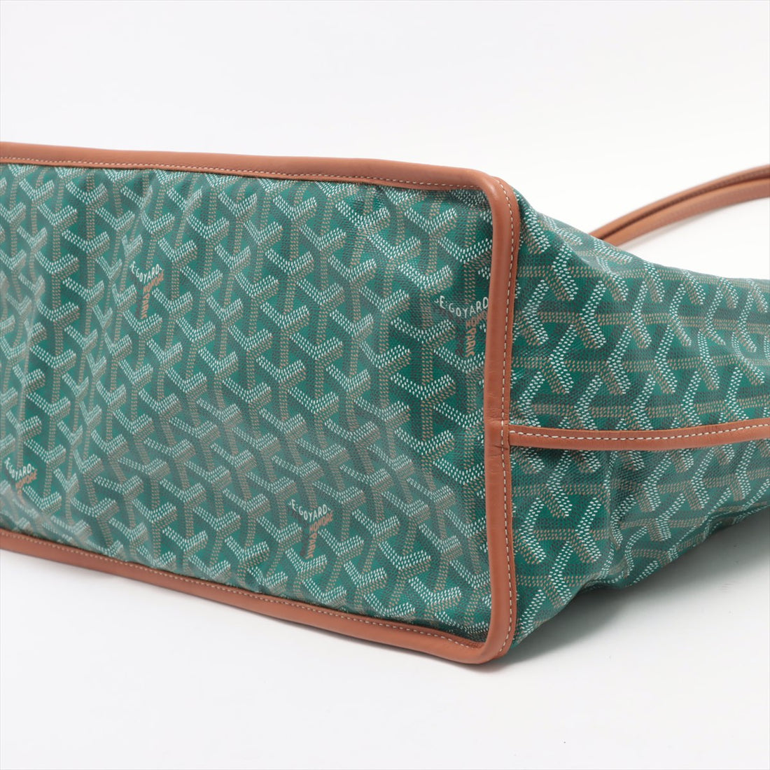 Goyard Goyardine Pertuis GM Reversible Tote Bag Green x Brown