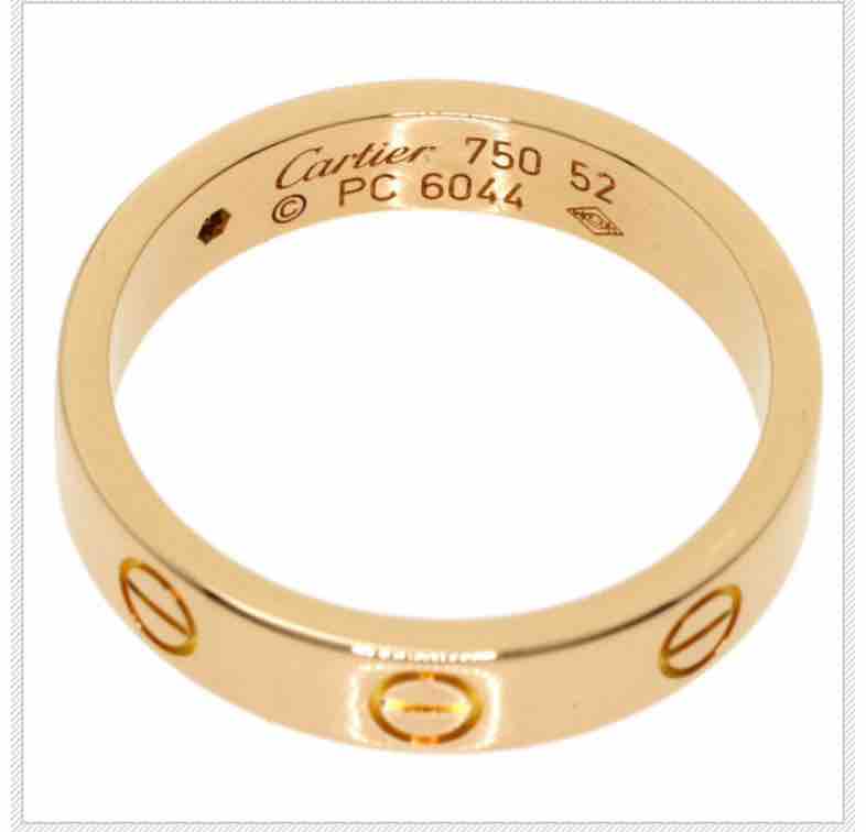 Cartier Mini Love Ring 1P Diamond 52 Ring 18k Rose Gold