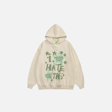 "I Hate This" Letter Print Hoodie