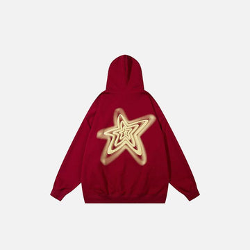 Letter Print Star Oversized Hoodie