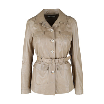 Prada Leather Jacket with Belt - '10s
