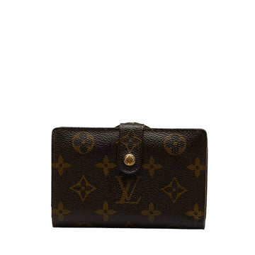 Louis Vuitton Monogram Vienna Double Fold Wallet M61663 Brown PVC Leather  Louis Vuitton