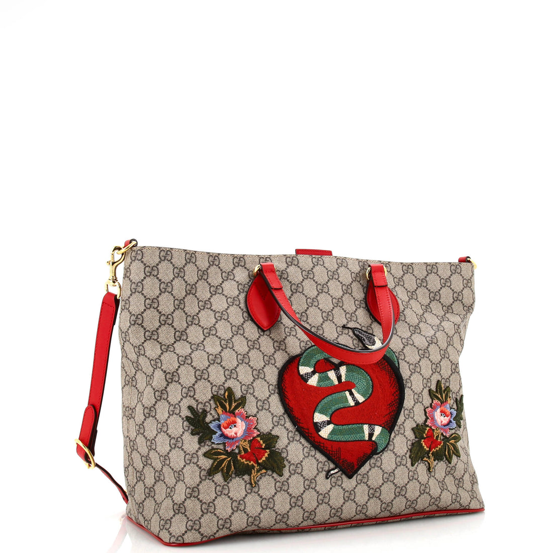 Convertible Soft Tote Embroidered GG Coated Canvas Medium