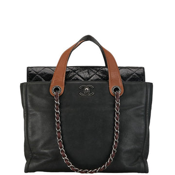 Chanel Matrasse Handbag 2WAY Black Brown Leather  Chanel