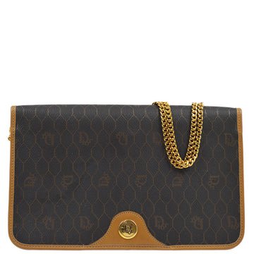Christian Dior Black Brown Honeycomb Shoulder Bag