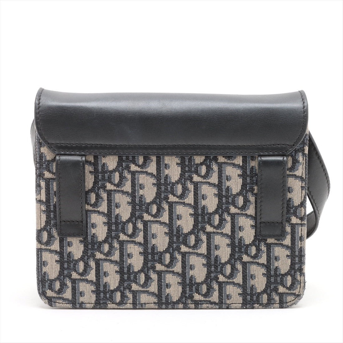 Christian Dior Saddle Canvas  Leather 2WAY Shoulder Bag Black
