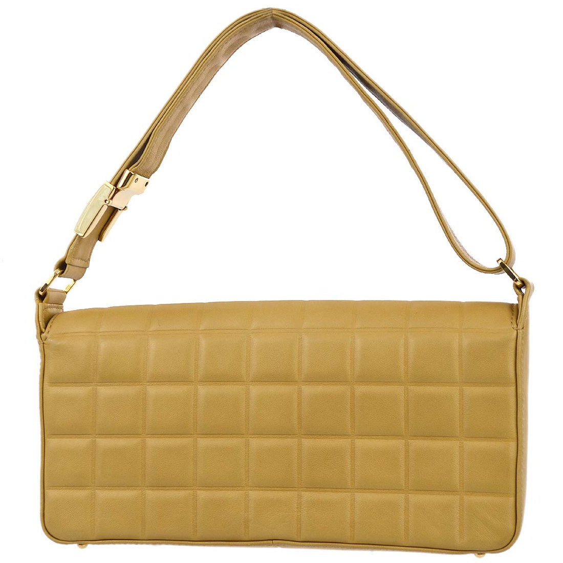 Chanel 2003-2004 * Choco Bar Shoulder Bag Beige Lambskin
