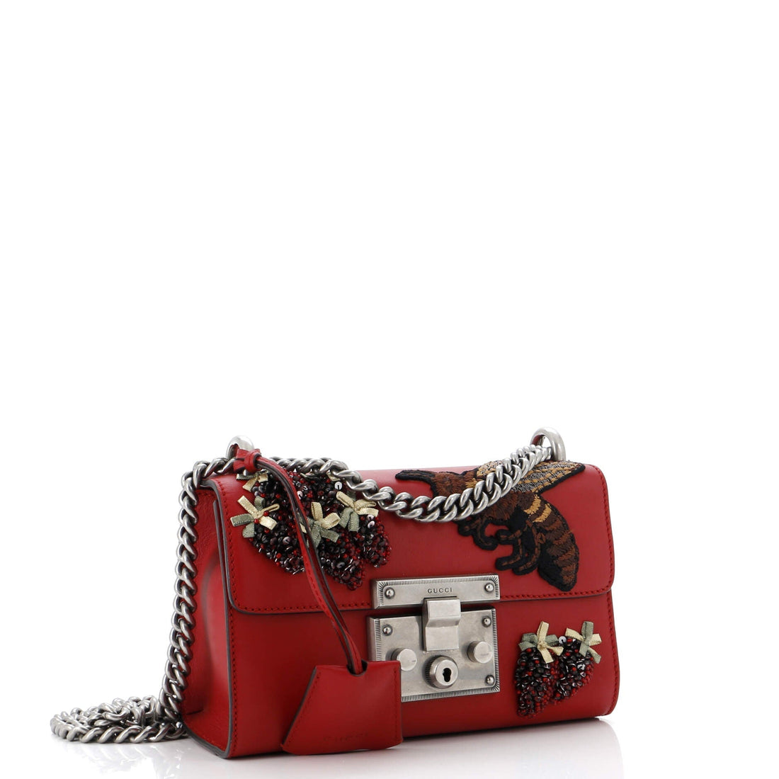 Padlock Shoulder Bag Embellished Leather Small