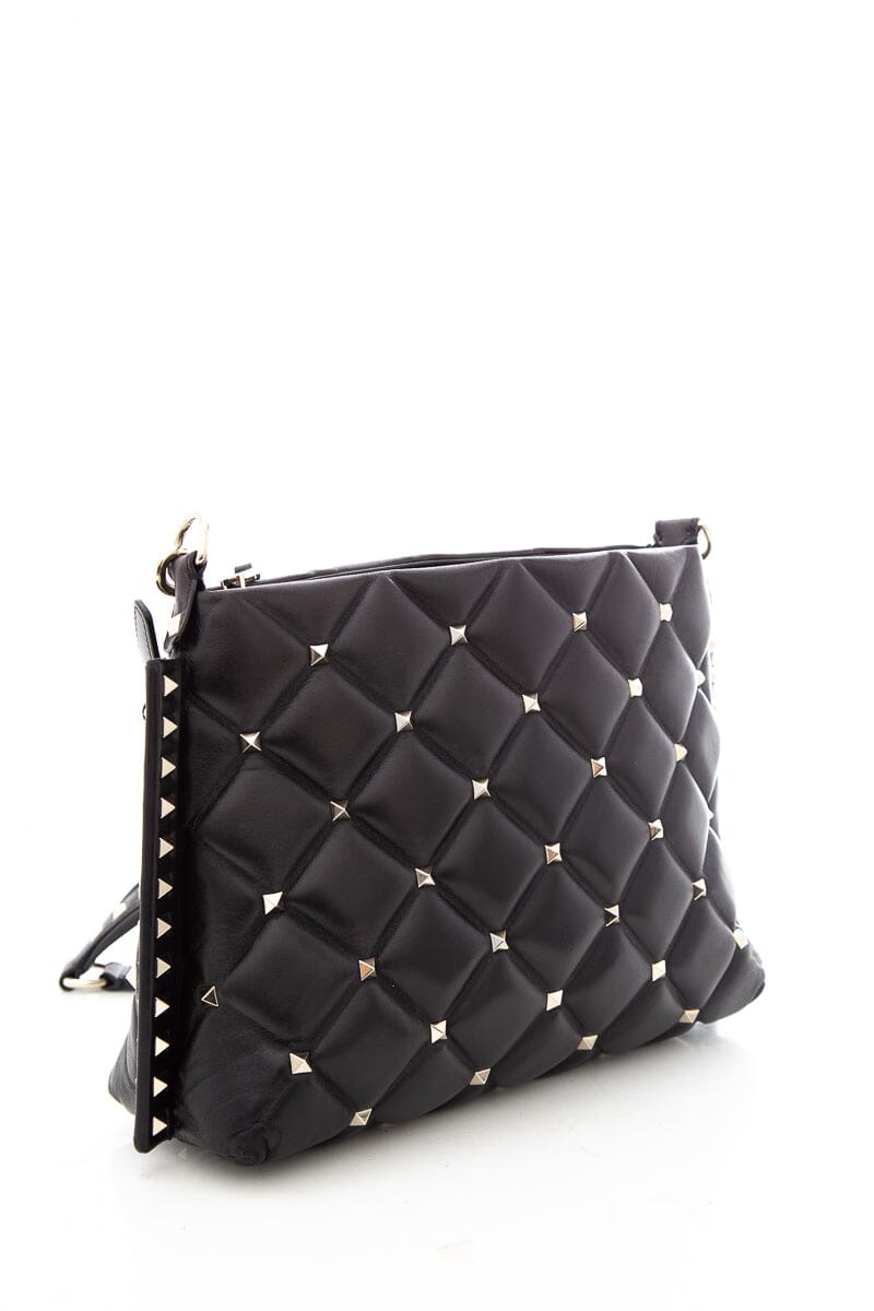 Valentino Black Candystud Shoulder Handbag