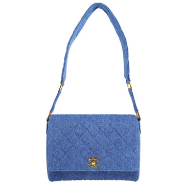 Chanel * 1989-1991 Denim Straight Flap Shoulder Bag