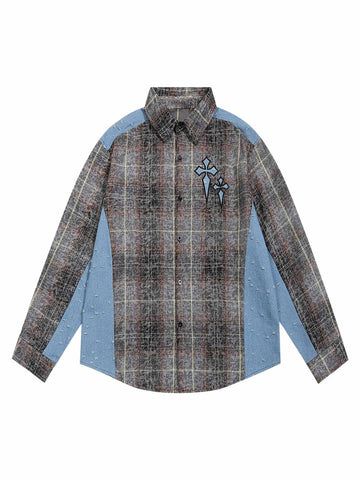 Makersluxe High Street Ripped Patchwork Shirt