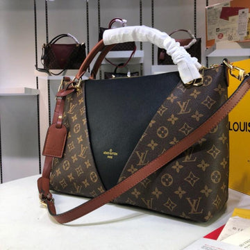 Makersluxe - Brown/Black Monogram Leather Handbag