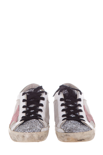 Golden Goose White & Multi Giltter Sneakers  SZ 38