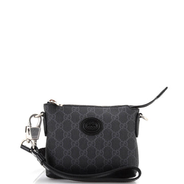 Interlocking G Patch Wristlet Messenger Bag GG Coated Canvas Mini