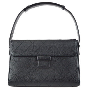 Chanel 1997-1999 Logo Handbag Black Caviar