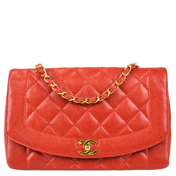 Chanel 1991-1994 Caviar Medium Diana Shoulder Bag