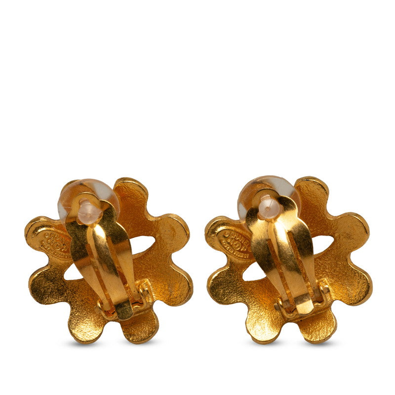 Chanel Vintage Clip On Sun Earrings Gold Plated Women's