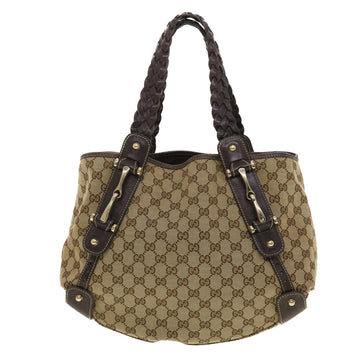 GUCCI GG Canvas Shoulder Bag Beige 162900 40110