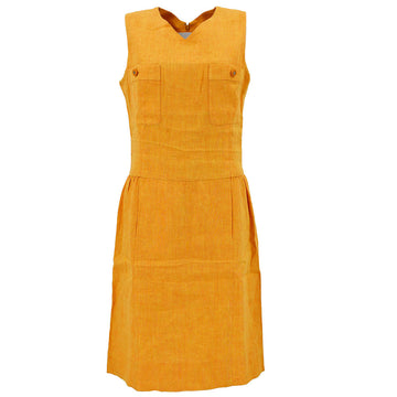 Chanel 1996 spring CC-buttons linen sleeveless dress #36