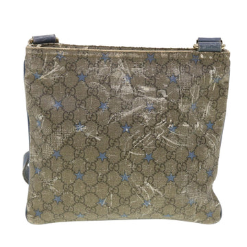 GUCCI GG Implementation Shoulder Bag PVC Leather Beige Blue 295257 40344
