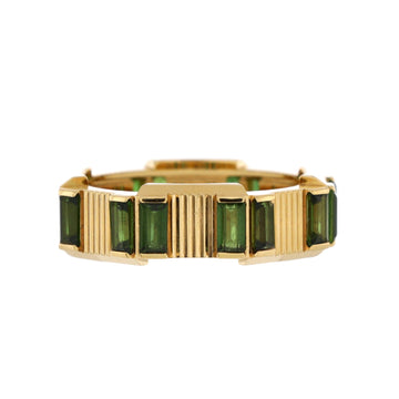 Link To Love Striped Ring 18K Yellow Gold and Tourmaline 6mm