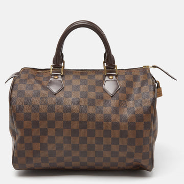 Louis Vuitton Damier Ebene Canvas Speedy 35 Bag