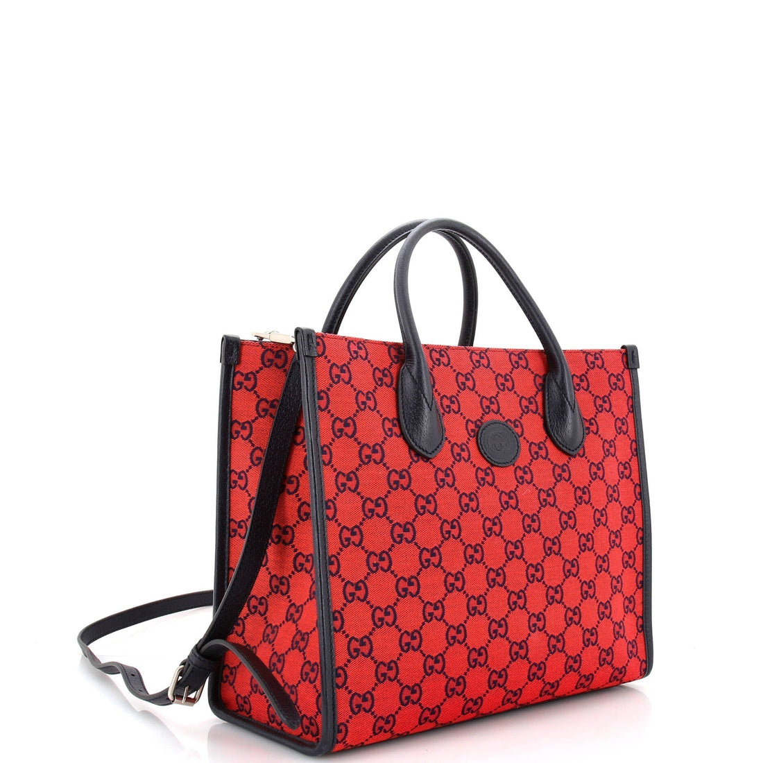 Structured Top Handle Open Tote GG Canvas Small