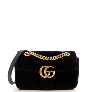 GG Marmont Flap Bag Matelasse Velvet Mini