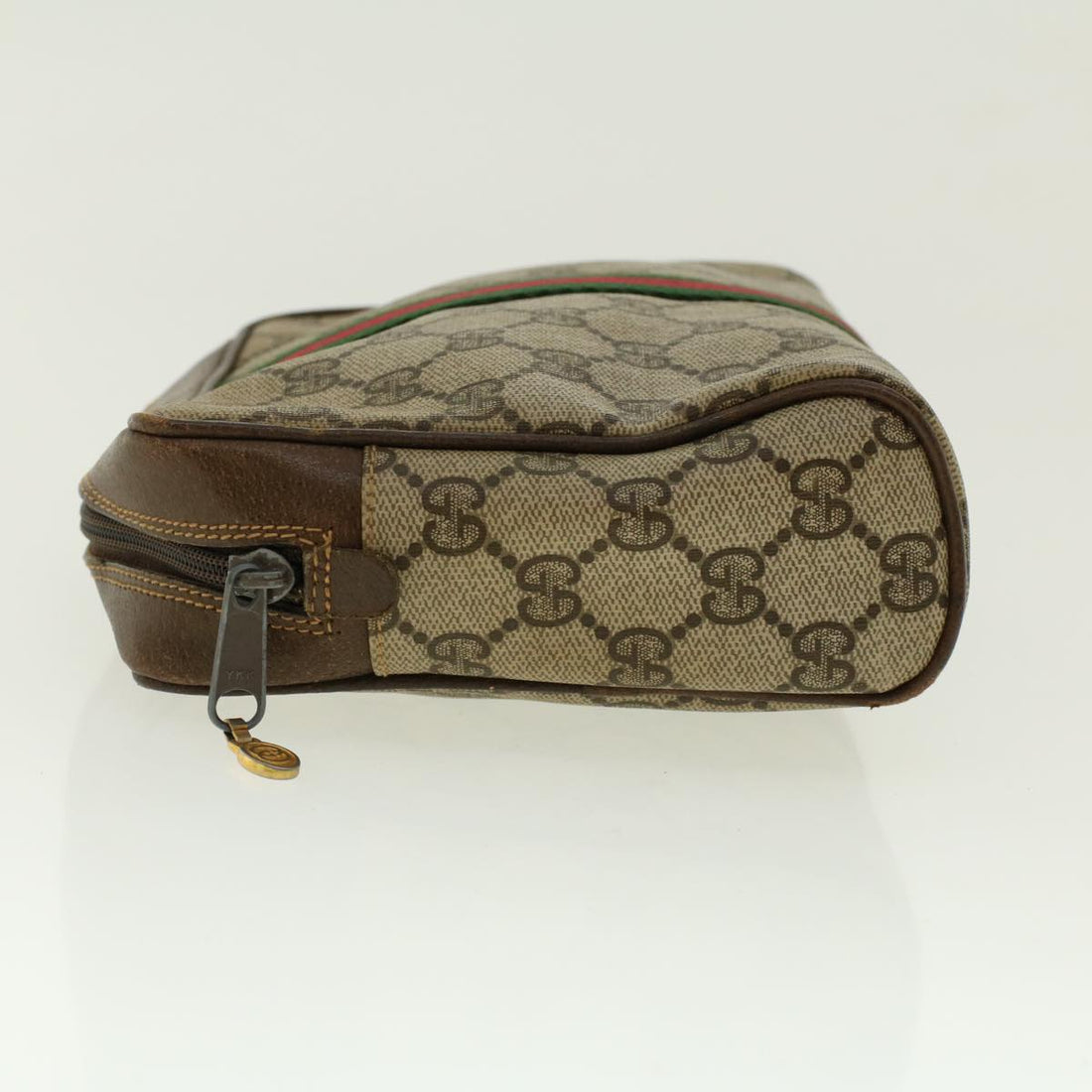 GUCCI GG Canvas Web Sherry Line Clutch Bag Beige Red Green 010.378. 41257