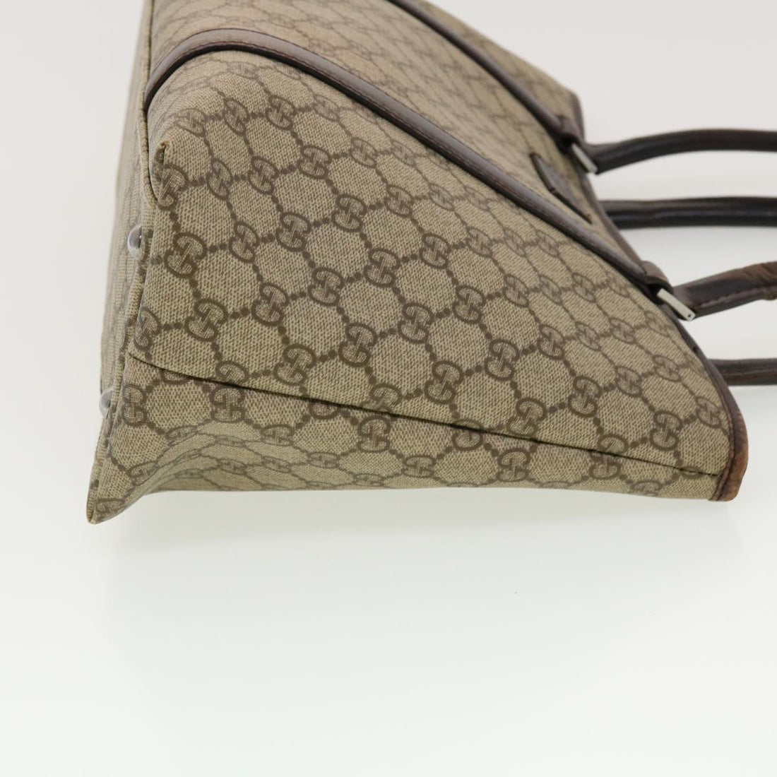 GUCCI GG Canvas Tote Bag PVC Leather Beige 114595 41370