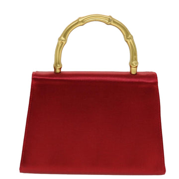 GUCCI Bamboo Hand Bag Satin Red 005 781 0265 41378