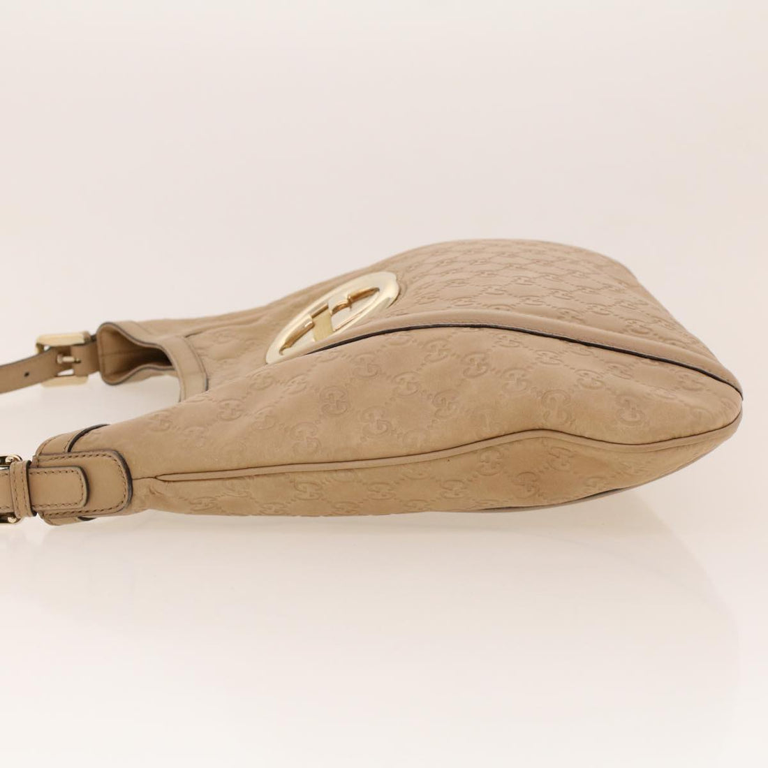 GUCCI GG Canvas Guccissima Shoulder Bag Beige 162740 41962