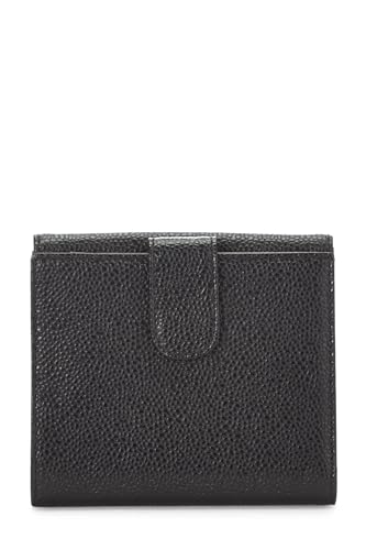 Chanel,  Black Caviar Timeless 'CC' Compact Wallet, Black