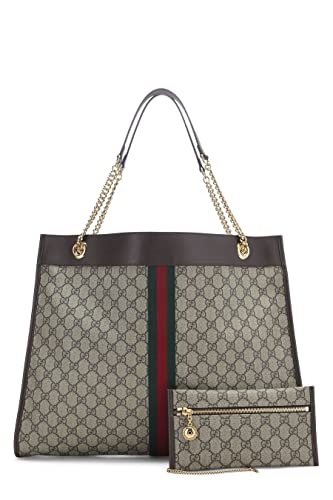 Gucci,  Brown Original GG Supreme Canvas Web Rajah Tote Large, Brown