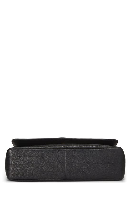 CHANEL,  Black Caviar Diagonal Flap Jumbo, Black