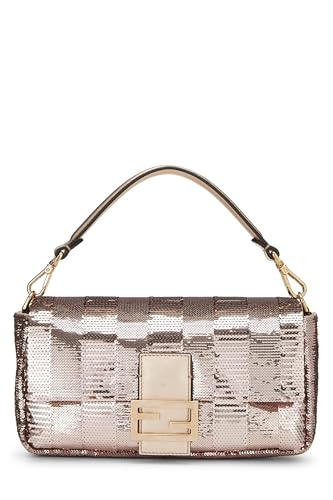 Fendi,  Pink Sequin Convertible Baguette Medium, Pink