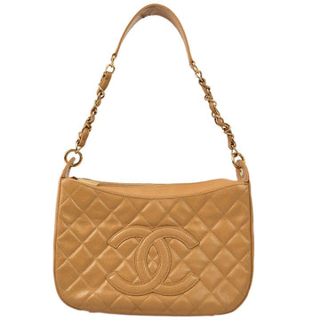 Chanel 2004-2005 Beige Caviar Skin Hobo Shoulder Bag