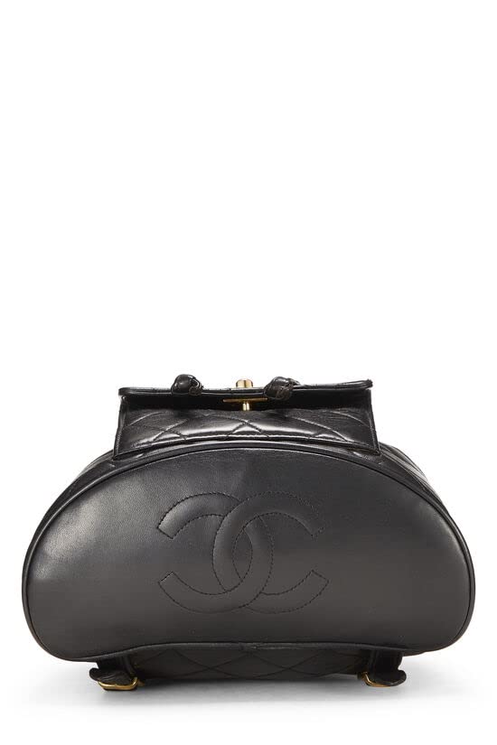 CHANEL,  Black Quilted Lambskin 'CC' Classic Backpack Medium, Black