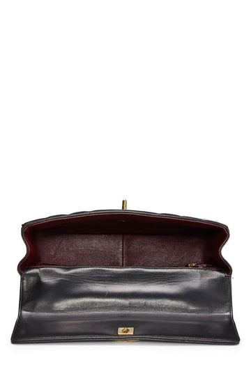 CHANEL,  Black Vertical Lambskin Kelly , Black