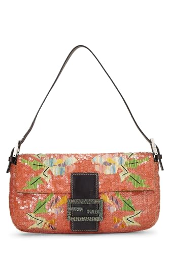 Fendi,  Orange Sequin Baguette, Orange