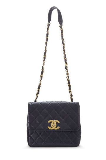 CHANEL,  Navy Quilted Lambskin Square Flap Medium, Navy