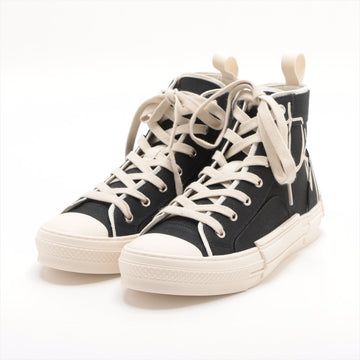 Dior B23 Canvas High Cut Sneaker 40 Men Black X White