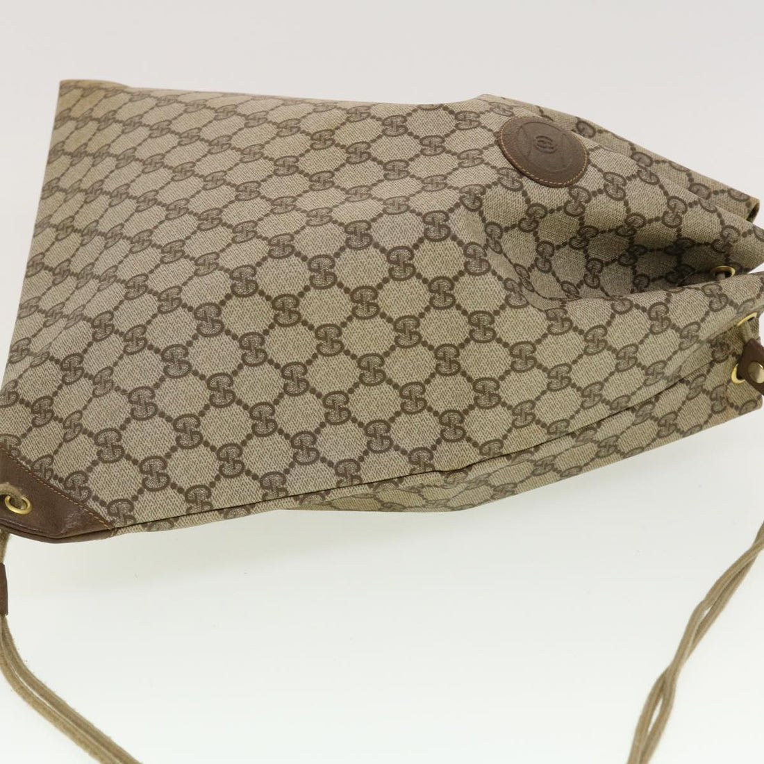 GUCCI GG Canvas Shoulder Bag PVC Leather Beige 97.19.302 42832