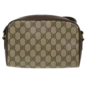 GUCCI GG Canvas Web Sherry Line Shoulder Bag PVC Leather Beige Green 43091
